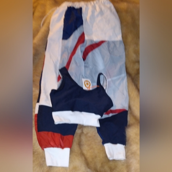 Handmade Scarlett Orange Air Jordan Nike Upcycled Jogger set top bottom set S/M - Picture 5 of 8